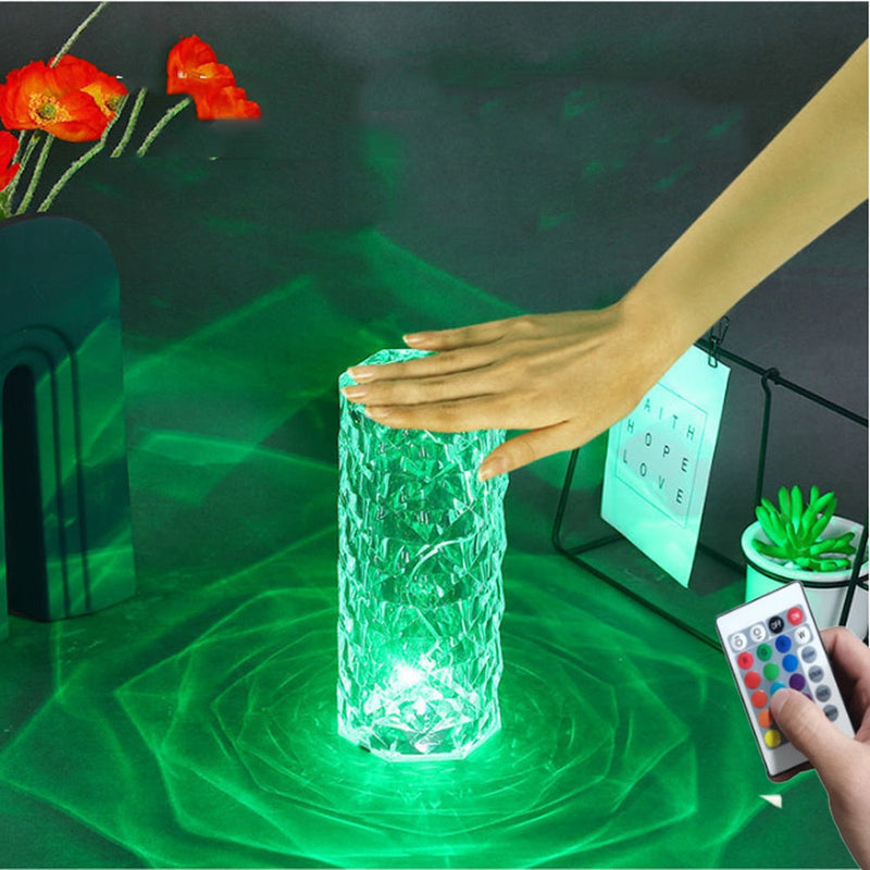 Multicolored LED Crystal Table Lamp | Remote Controlled