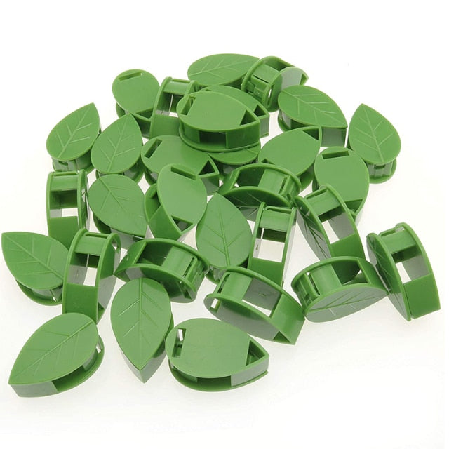 20 PCS Self-Adhesive Camouflaged Leaf Shaped Crawling Vine and Wire Supports