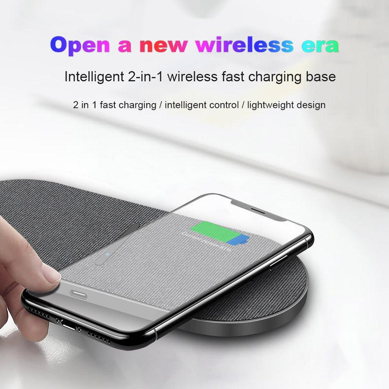 2 in 1 30W Dual Seat Qi Wireless Charger