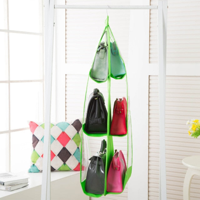 6-Pocket, 3-Layer Hanging Foldable Storage Bags