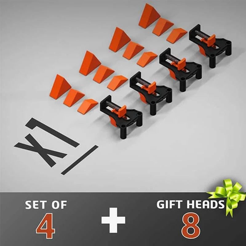 Wood Angle Clamp Set | 4X Clamps | 12X Angle Heads