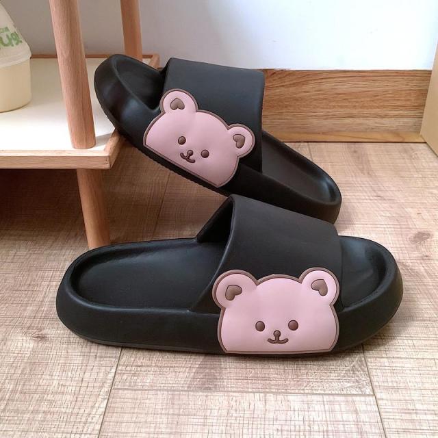 Women Men kids Cloud Slippers Sandals Beach Slides Flip Flops Cartoon Smile Bear Thick Soled Gym House Slipper for Indoor & Outdoor