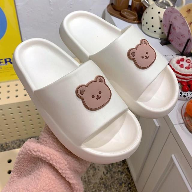 Women Men kids Cloud Slippers Sandals Beach Slides Flip Flops Cartoon Smile Bear Thick Soled Gym House Slipper for Indoor & Outdoor