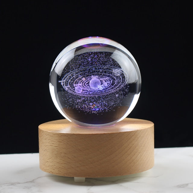 Crystal Solar System Lamp