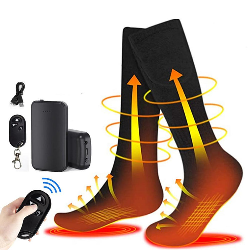 Winter Electric Rechargeable Heated Socks with Batteries for Skiing, Hunting, Keeping Warm, Washable heated Snow socks