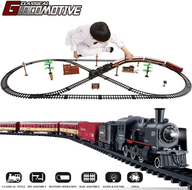 SteamyExpress | Classic Steam Train Set | Optional Steam Effect