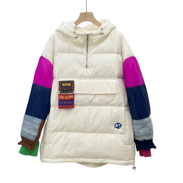 Women's Down Winter Jacket White Goose AE