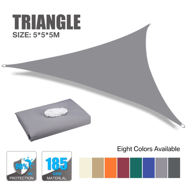 Triangle / Rectangle Driveway Shade Sail Tarp, Awings Sun Shade Shelter Sail Canopy Top Parasol