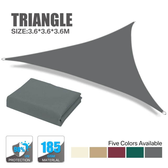 Triangle / Rectangle Driveway Shade Sail Tarp, Awings Sun Shade Shelter Sail Canopy Top Parasol