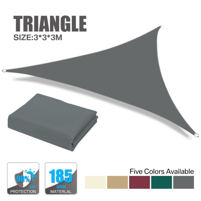 Triangle / Rectangle Driveway Shade Sail Tarp, Awings Sun Shade Shelter Sail Canopy Top Parasol