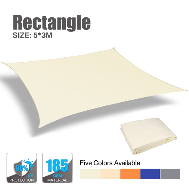 Triangle / Rectangle Driveway Shade Sail Tarp, Awings Sun Shade Shelter Sail Canopy Top Parasol