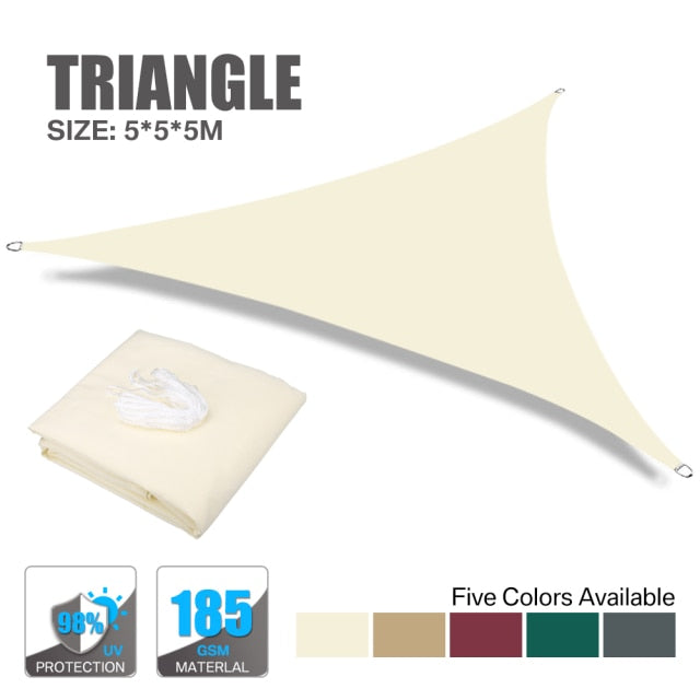 Triangle / Rectangle Driveway Shade Sail Tarp, Awings Sun Shade Shelter Sail Canopy Top Parasol