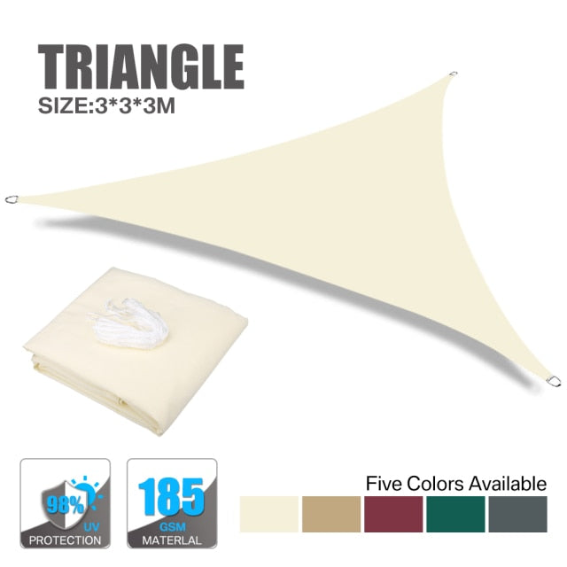 Triangle / Rectangle Driveway Shade Sail Tarp, Awings Sun Shade Shelter Sail Canopy Top Parasol