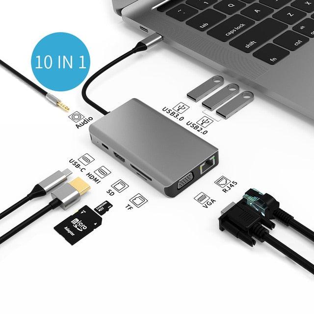 Docking Station USB Type C HUB To HDMI-Compatible Adapter