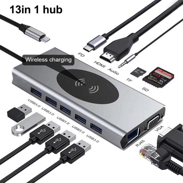 Docking Station USB Type C HUB To HDMI-Compatible Adapter