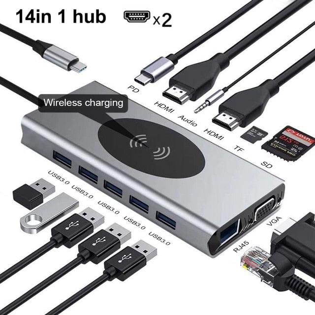 Docking Station USB Type C HUB To HDMI-Compatible Adapter