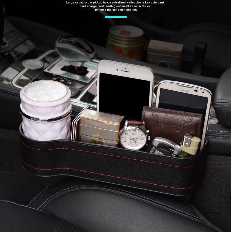 PU Leather Universal Auto Organizer Seat Gap Car Storage Box