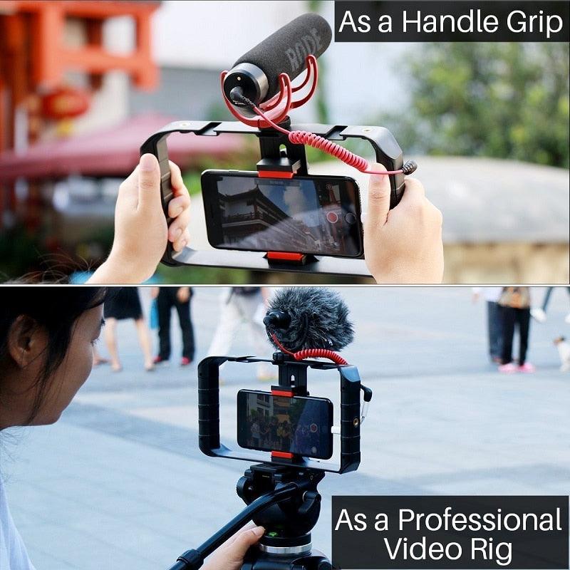 Smartphone Video Stabilizer Rig Handheld Grip Filmmaking Case