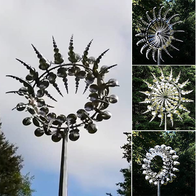 Magical Yard Windmill, Unique Metal Windmill For Garden Yard Art