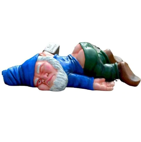 Drunken Garden Gnome | Resin Lawn Ornament