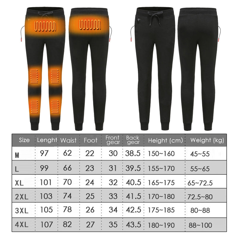 Winter Heated Pants, Heated Base Layer Pants, Snow Heated Leggins, Electric Heating Warm Pants