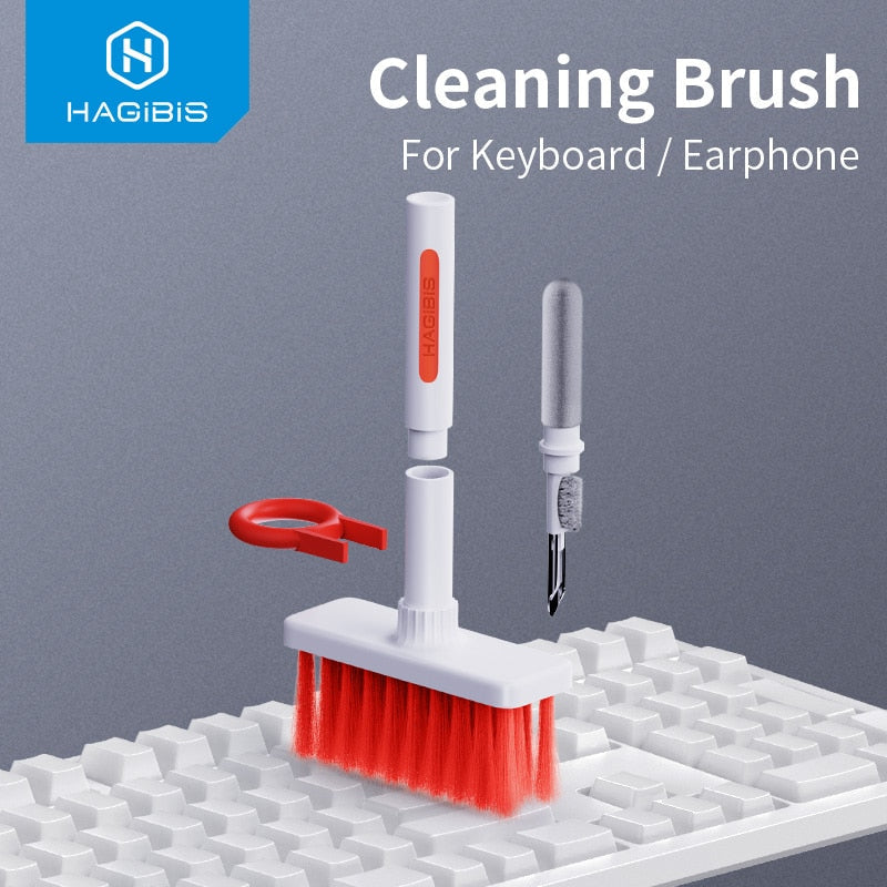 5 in 1 Keyboard & Earphone Cleaning Soft Brush Cleaner With Keycap Puller/Remover Dust & dirt Cleaner