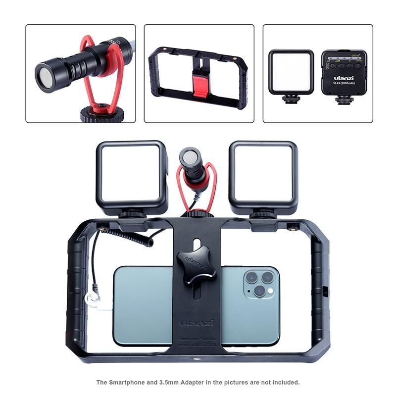 Smartphone Video Stabilizer Rig Handheld Grip Filmmaking Case