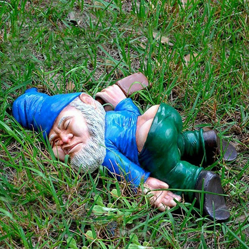 Drunken Garden Gnome | Resin Lawn Ornament