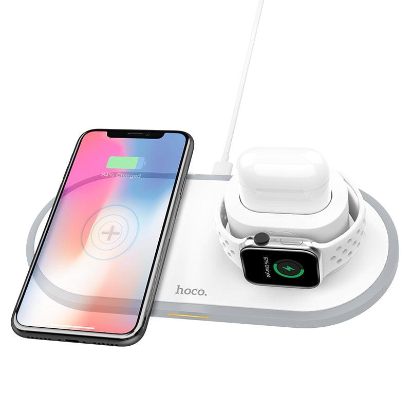 Qi Wireless Charger 10W Fast Charging Pad 3 in 1