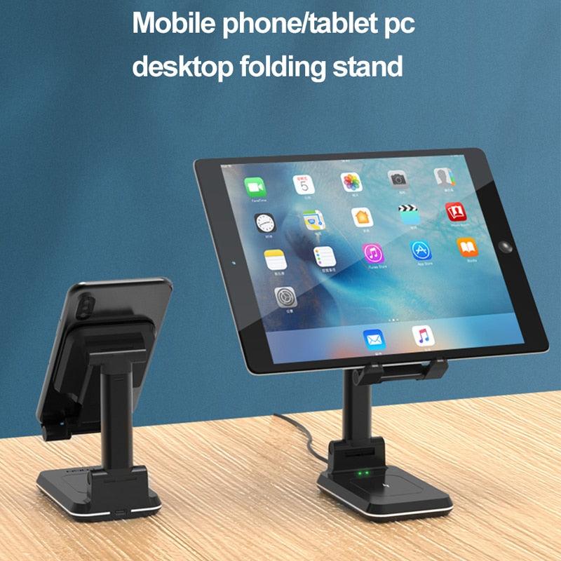 Wireless Charger with Telescopic Desktop Holder Stand 2 in 1