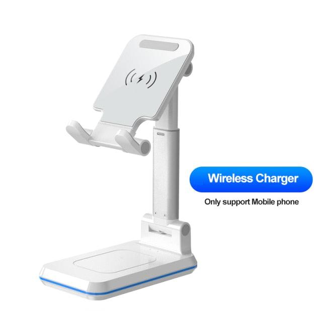 Wireless Charger with Telescopic Desktop Holder Stand 2 in 1