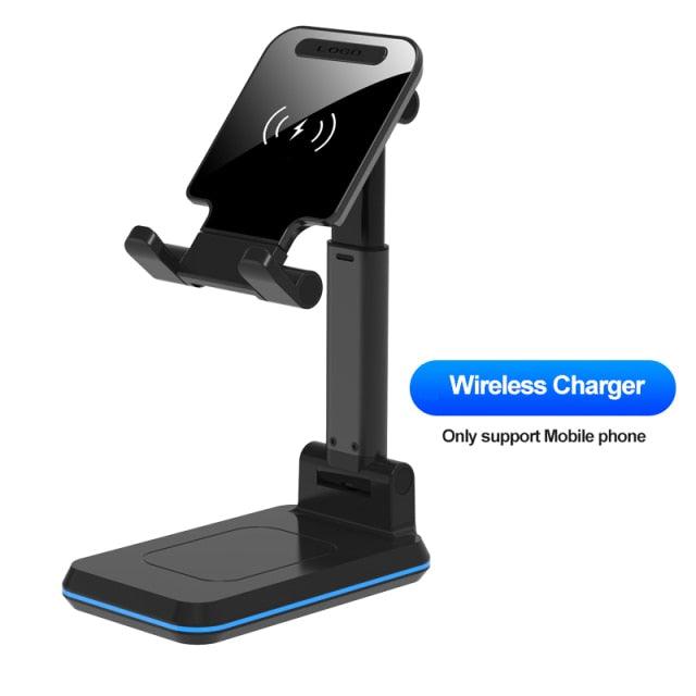 Wireless Charger with Telescopic Desktop Holder Stand 2 in 1