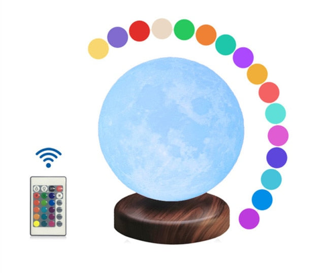 MagicMoon | 16 Color Remote Control Magic Levitating Moon Lamp