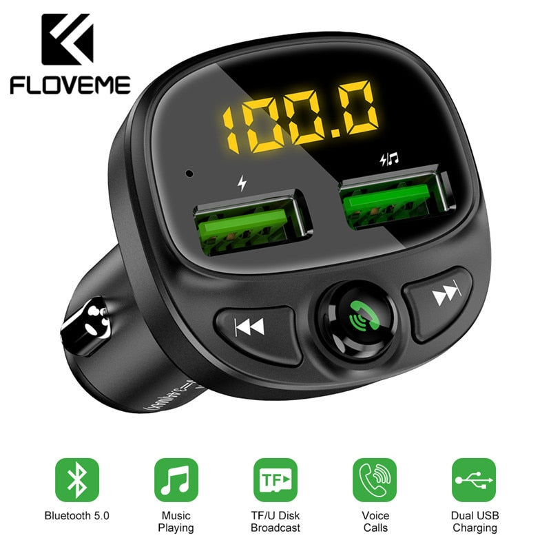 Car USB Charger & Bluetooth/FM Transmitter