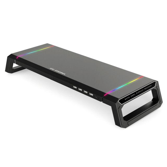 Adjustable RGB 4 USB3.0 Charging Desk and Monitor Stand
