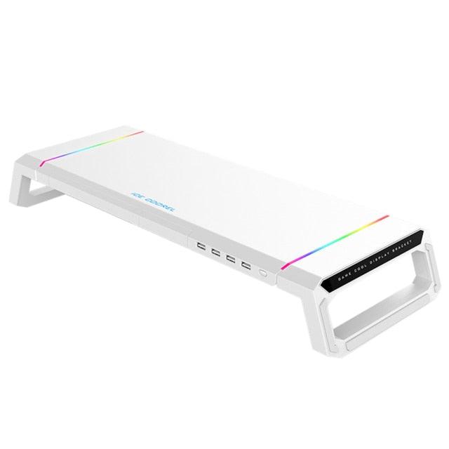 Adjustable RGB 4 USB3.0 Charging Desk and Monitor Stand