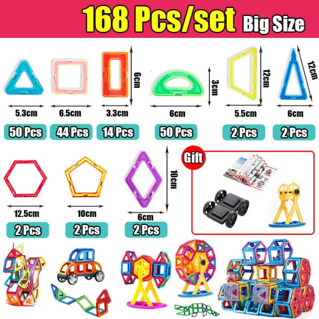 MegaPlates | 3D Collapsible Kid Building Blocks | 168 PCS | ABS Plastic