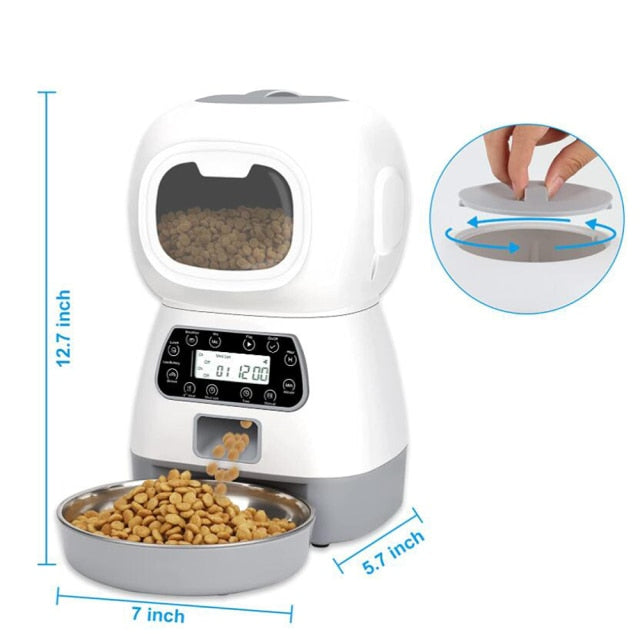 Automatic Pet Feeder/Dispenser With LCD Display & Voice