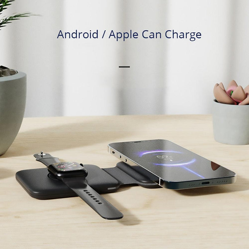 3 in 1 Foldable Magnetic Wireless Charger For iPhone AirPods Apple Watch