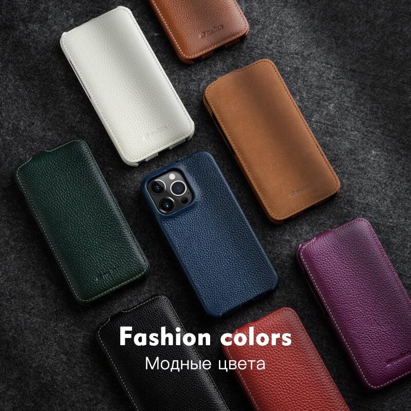 Genuine Leather Flip Case For iPhone