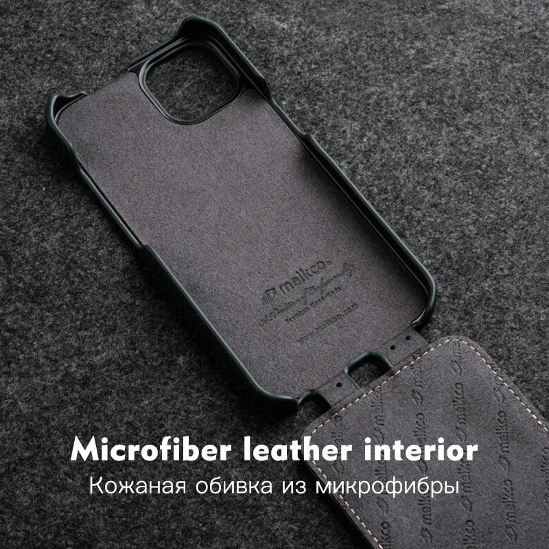 Genuine Leather Flip Case For iPhone