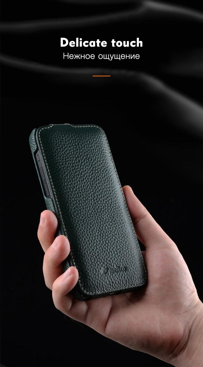 Genuine Leather Flip Case For iPhone