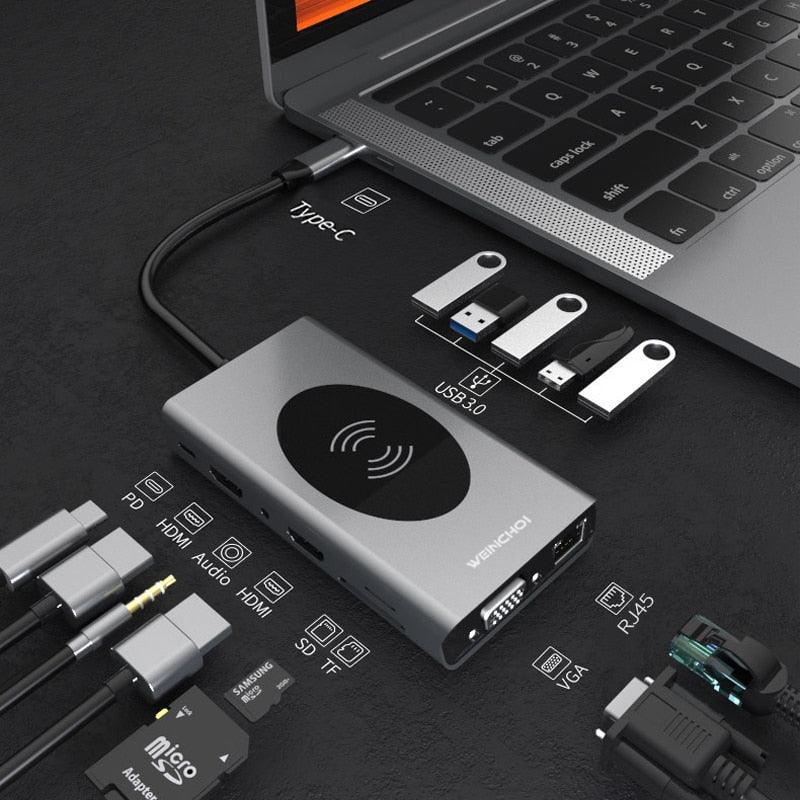 Docking Station USB Type C HUB To HDMI-Compatible Adapter