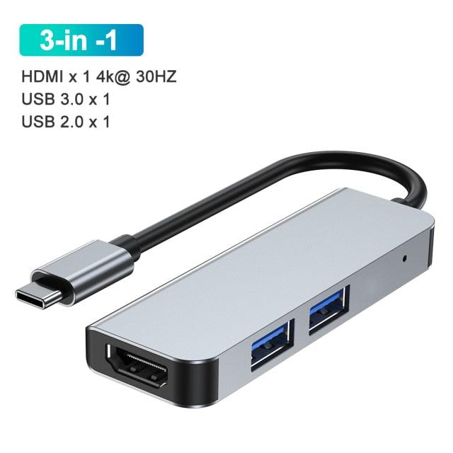 USB HUB 3.0 USB To Type C Adapter 4K HDMI Compatible