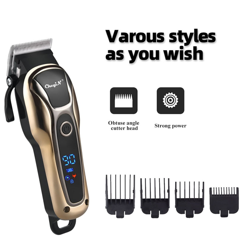 3 Hair Clippers for Men & Professional Barbers Gold Set Cordless Hair Trimmers