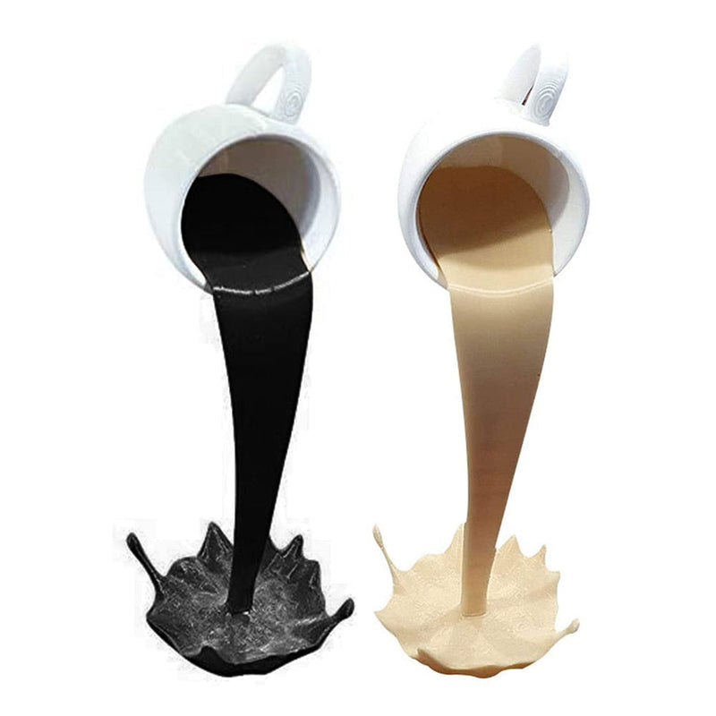 Floating Coffee Cup Art Resin Statue