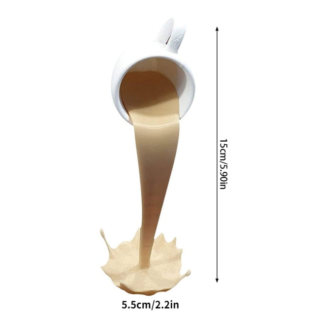 Floating Coffee Cup Art Resin Statue