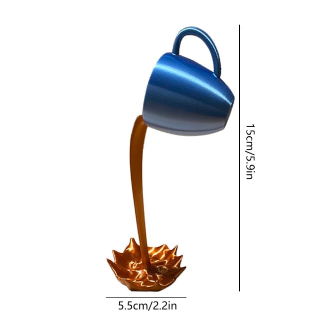 Floating Coffee Cup Art Resin Statue