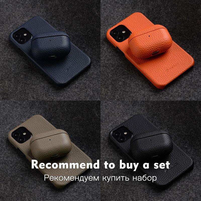 Lychee Pattern Leather Case For AirPods