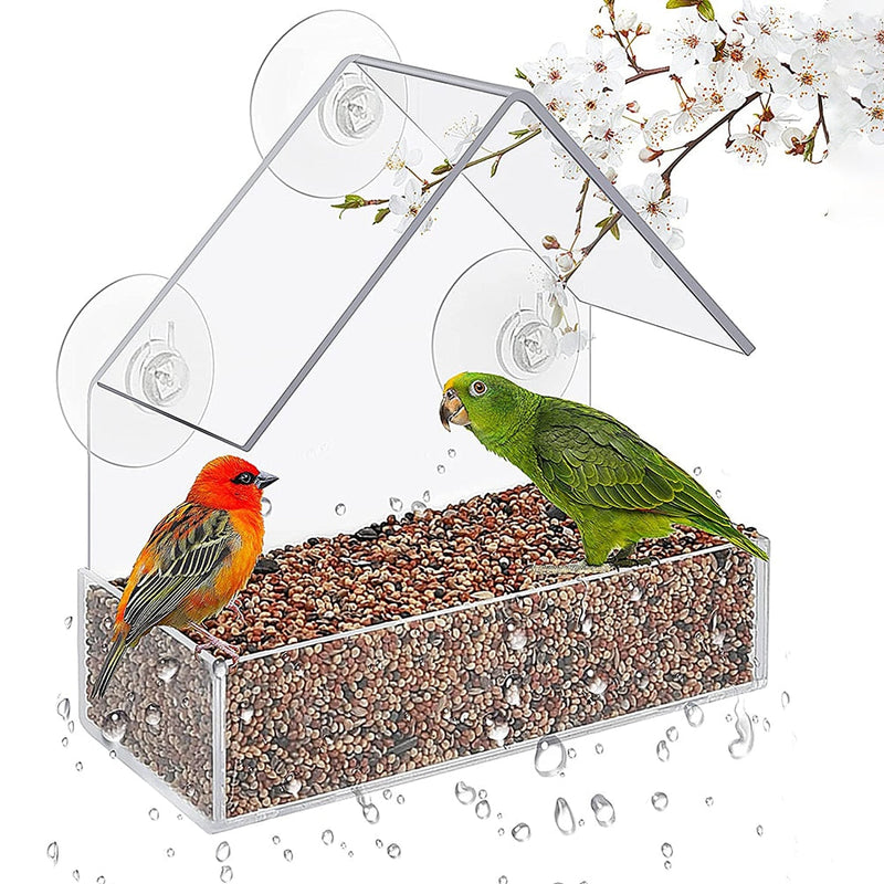 BirdCastle | Transparent Bird Feeder/House | Window-Mounted